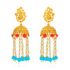 Sukkhi Classic Gold Plated Peacock Chandelier Earring for Women