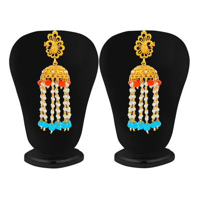 Sukkhi Classic Gold Plated Peacock Chandelier Earring for Women