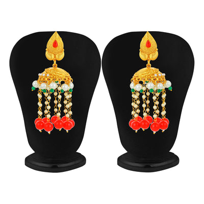 Sukkhi Glistening Gold Plated Pearl Chandelier Earring for Women