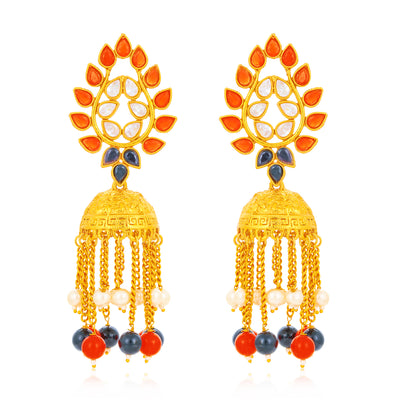 Sukkhi Glorious Gold Plated Kundan Chandelier Earring for Women