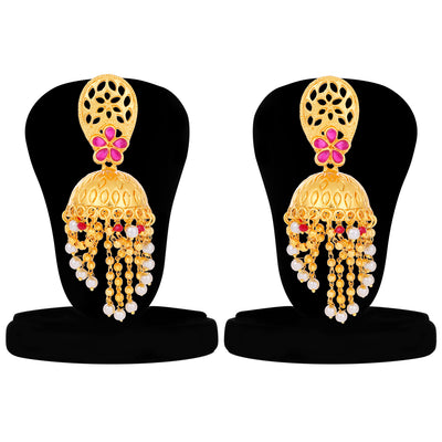 Sukkhi Lavish Floral Gold Plated Pearl Jhumki Earring For Women