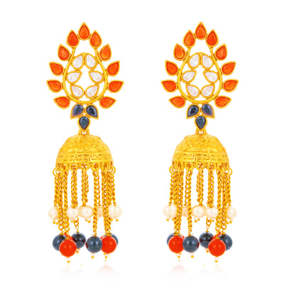 Sukkhi Incredible Gold Plated Kundan Chandelier Earring for Women