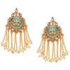 Sukkhi Antique Gold Plated Lotus Design Dangle Earring for Women