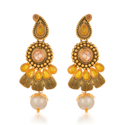 Sukkhi Sparkling Gold Plated Pearl Drops Earring for Women