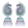 Sukkhi Elegant Oxidised Paisley Mint Collection Pearl Jhumki Earring For Women