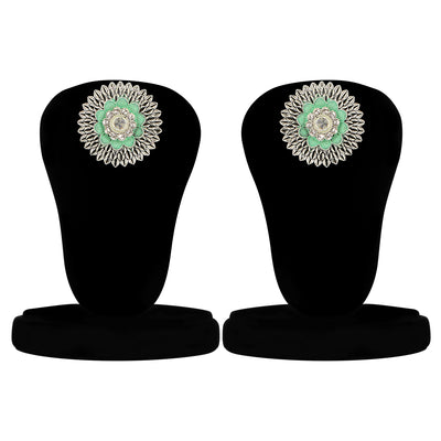 Sukkhi Delicate Rhodium Plated Mint Collection Stud Earring For Women