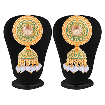 Sukkhi Glorious Rose Gold Plated Mint Collection Jhumki Earring For Women