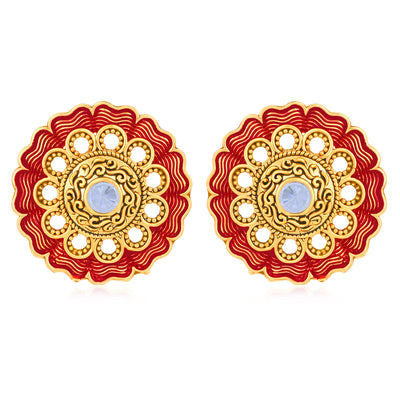 Sukkhi Ethnic Gold Plated Mint Collection Stud Earring For Women