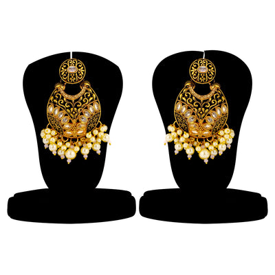 Sukkhi Sparkly LCT Gold Plated Pearl Chandbali Earring For Women