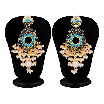 Sukkhi Glorious LCT Gold Plated Pearl Chandelier Earring For Women