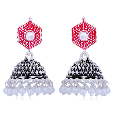 Sukkhi Exotic Oxidised Mint Collection Pearl Jhumki Earring From Women