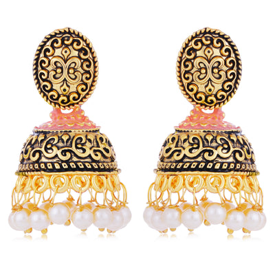 Sukkhi Designer Gold Plated Mint Collection Pearl Jhumki Earring For Women