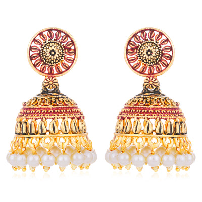 Sukkhi Ravishing Gold Plated Mint Collection Pearl Jhumki Earring For Women