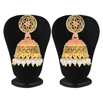 Sukkhi Attractive Gold Plated Mint Collection Pearl Jhumki Earring For Women