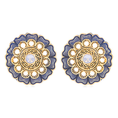 Sukkhi Dazzling Gold Plated Mint Collection Stud Earring For Women