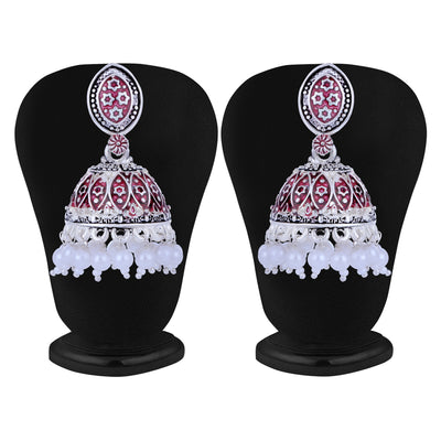 Sukkhi Glimmery Oxidised Mint Collection Pearl Jhumki Earring For Women