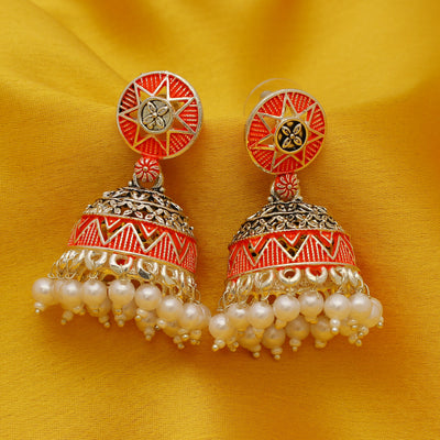 Sukkhi Marvellous Oxidised Mint Collection Pearl Jhumki Earring For Women