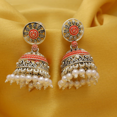 Sukkhi Attractive Oxidised Mint Collection Pearl Jhumki Earring For Women