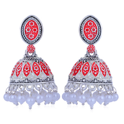 Sukkhi Amazing Oxidised Mint Collection Pearl Jhumki Earring For Women