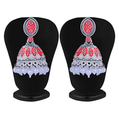 Sukkhi Amazing Oxidised Mint Collection Pearl Jhumki Earring For Women