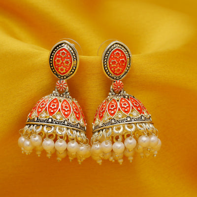 Sukkhi Amazing Oxidised Mint Collection Pearl Jhumki Earring For Women