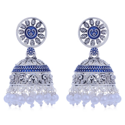 Sukkhi Fabulous Oxidised Mint Collection Pearl Jhumki Earring For Women