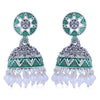 Sukkhi Pretty Oxidised Mint Collection Pearl Jhumki Earring For Women