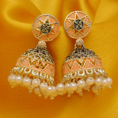 Sukkhi Exclusive Oxidised Mint Collection Pearl Jhumki Earring For Women