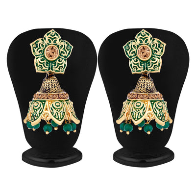 Sukkhi Ethnic LCT Gold Plated Mint Collection Jhumki Earring For Women