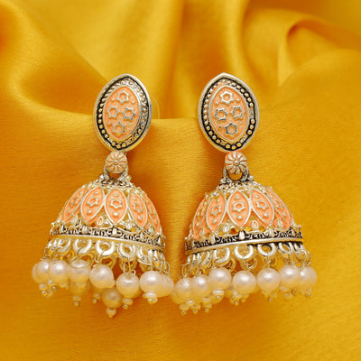 Sukkhi Gorgeous Oxidised Mint Collection Pearl Jhumki Earring For Women