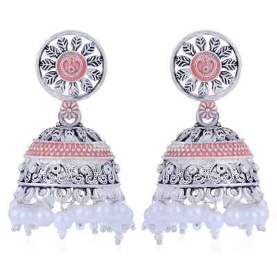 Sukkhi Graceful Oxidised Mint Collection Pearl Jhumki Earring For Women