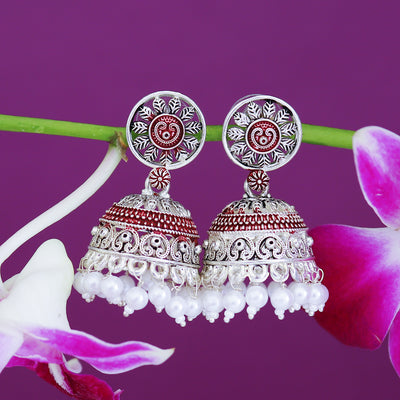 Sukkhi Spectacular Oxidised Mint Collection Pearl Jhumki Earring For Women