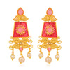 Sukkhi Fashionable LCT Gold Plated Floral Pearl Meenakari Dangle Earring For Women
