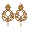 Sukkhi Fancy LCT Gold Plated Floral Pearl Dangle Earring For Women