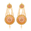 Sukkhi Brilliant Kundan Gold Plated Floral Pearl Dangle Earring For Women