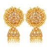 Sukkhi Glittering LCT Gold Plated Floral Pearl Mint Meena Collection Jhumki Earring For Women