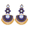 Sukkhi Elegant Gold Plated Floral Mint Meena Collection Chandbali Earrings For Women