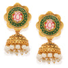 Sukkhi Glorious Gold Plated Meenakari Floral Jhumki Earring for Women