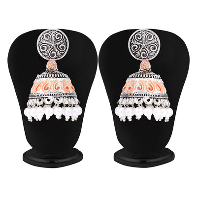 Sukkhi Amazing Oxidised Mint Meena Collection Pearl Jhumki Earring For Women