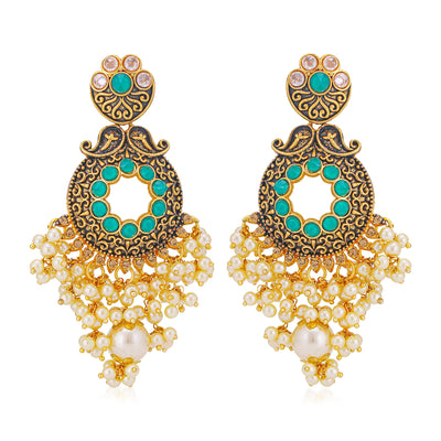Sukkhi Glorious Gold Plated Pearl Chandbali Earring For Women