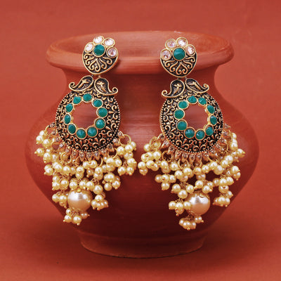 Sukkhi Glorious Gold Plated Pearl Chandbali Earring For Women
