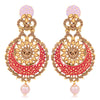 Sukkhi Dazzling LCT Gold Plated Mint Collection Chandbali Earring Maangtikka Set For Women