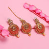 Sukkhi Dazzling LCT Gold Plated Mint Collection Chandbali Earring Maangtikka Set For Women