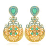 Sukkhi Marvellous Gold Plated Mint Meena Collection Chandelier Earring & MaangTikka for Women