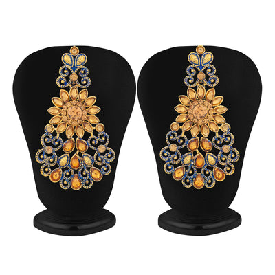 Sukkhi Modern Gold Plated LCT Stone Chandelier Earring & MaangTikka for Women