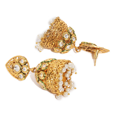 Sukkhi Fine Gold Plated Jhumki Earring and Maangtikka Set for Women