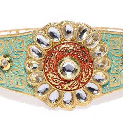 Sukkhi Graceful Mint Collection Gold Plated Kada For Women