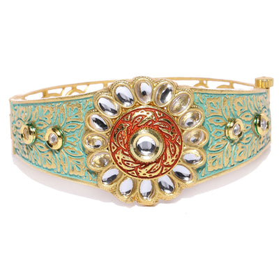 Sukkhi Graceful Mint Collection Gold Plated Kada For Women