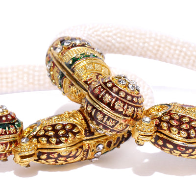 Sukkhi Modern Gold Plated Pearl Kada Set for Women