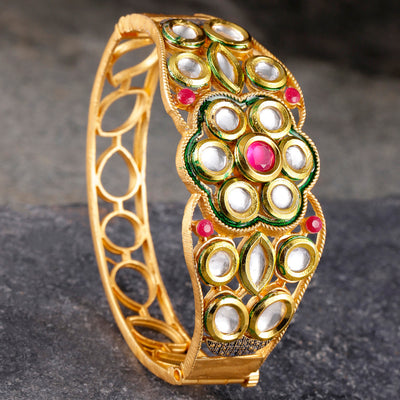 Sukkhi Sleek Gold Plated Kundan Kada For Women